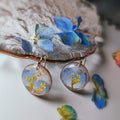Verdanthands- Handmade Real Flower  Earrings Original Handmade Earrings Featuring Real Flower Petals