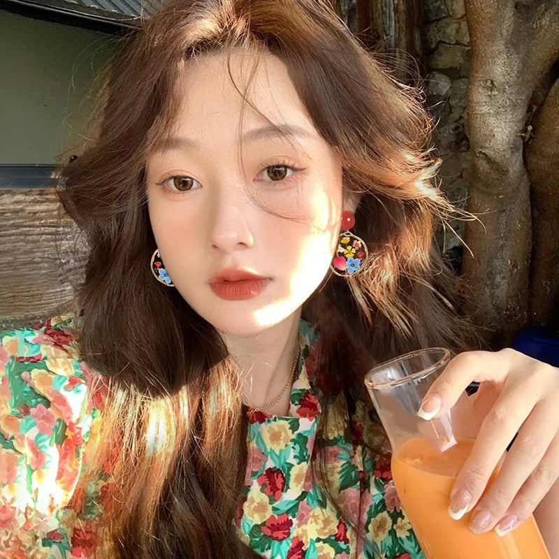 Verdanthands- Handmade Epoxy Real flower Earrings With Real Flowers