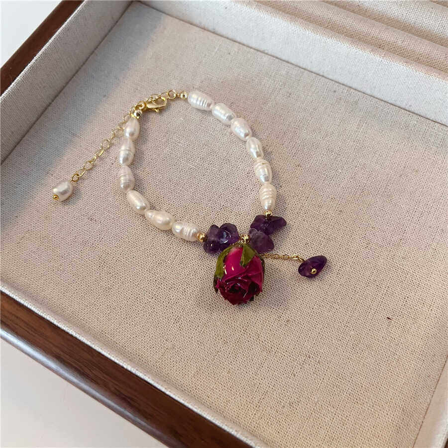 Verdanthands- Handmade Real Flower  Earrings  Rose Earrings Unique Design High-end Real Flower Bracelet.