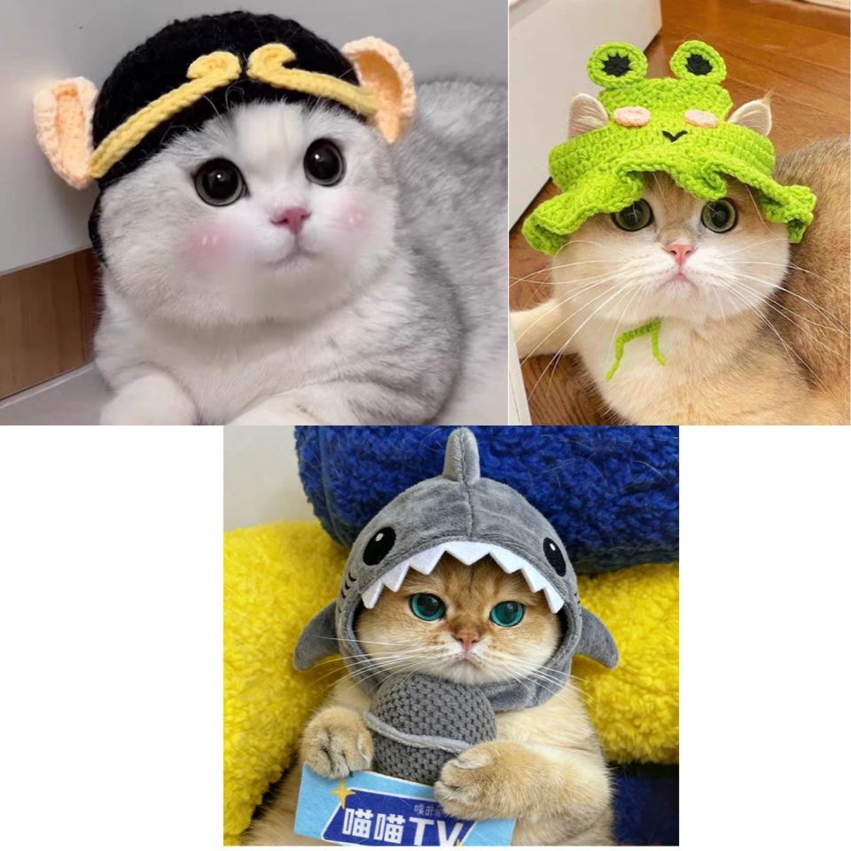 Cute Shark Hat for Cats – Funny Plush Pet Headpiece Costume, Photo Prop & Decorative Accessory
