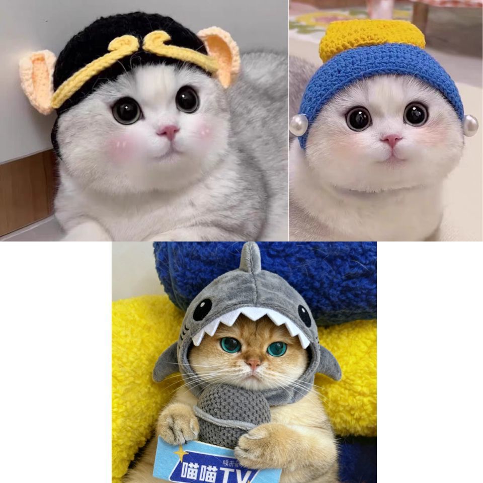 Cute Shark Hat for Cats – Funny Plush Pet Headpiece Costume, Photo Prop & Decorative Accessory