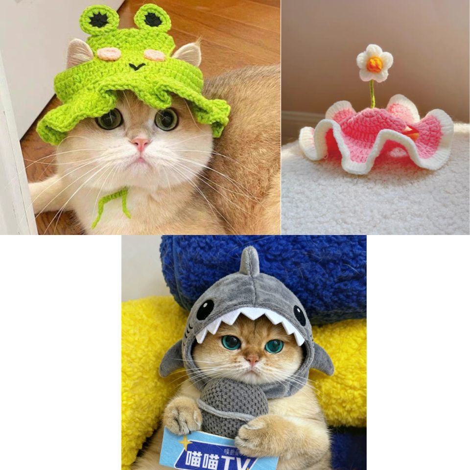 Cute Shark Hat for Cats – Funny Plush Pet Headpiece Costume, Photo Prop & Decorative Accessory