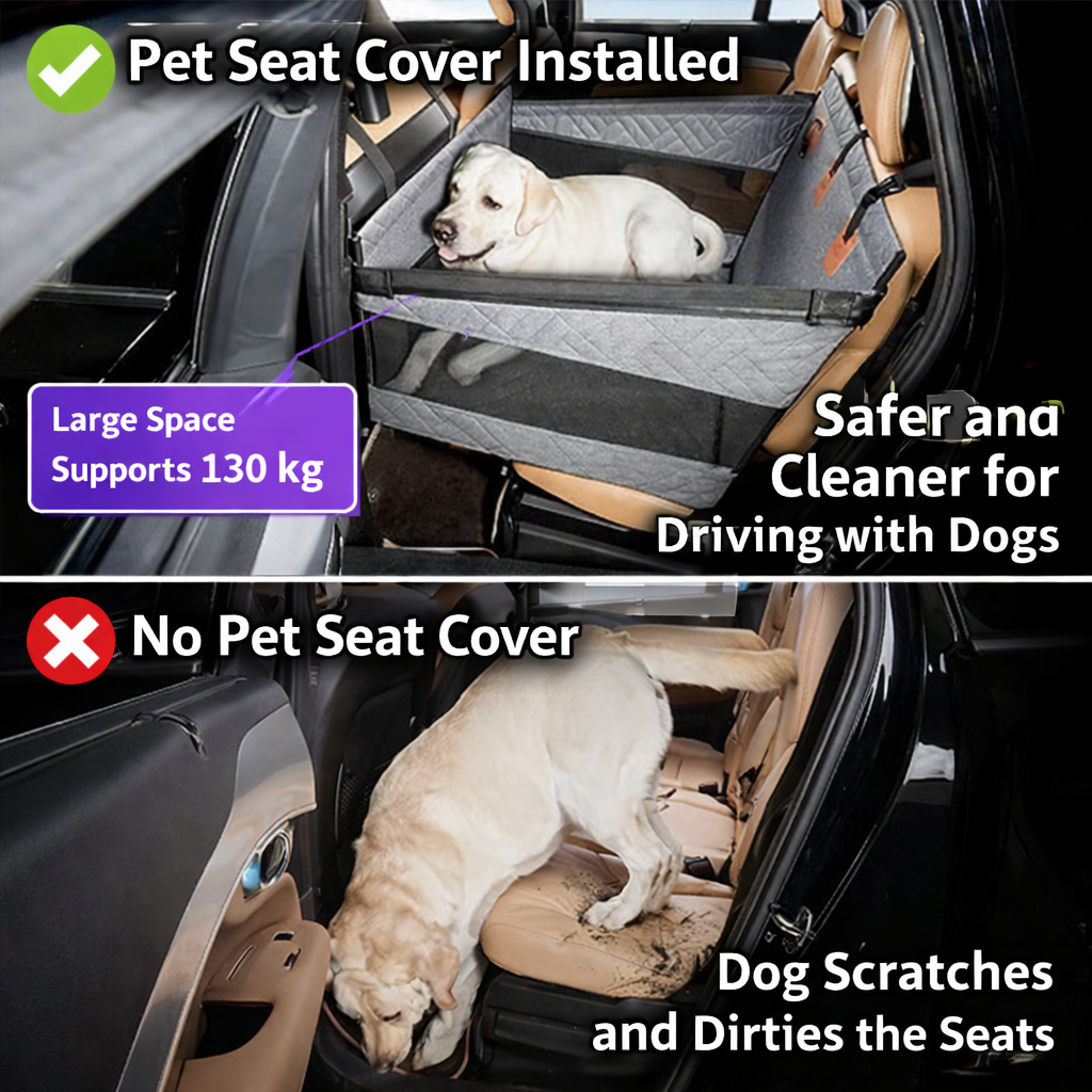 Waterproof Dog Car Seat & Travel Bed – Back Seat Booster for Safe, Clean & Comfortable Road Trips