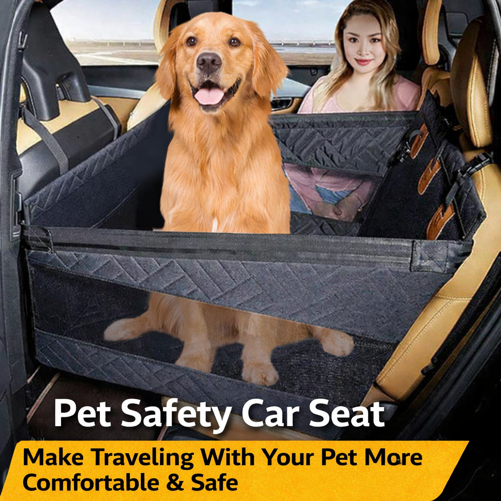 Waterproof Dog Car Seat & Travel Bed – Back Seat Booster for Safe, Clean & Comfortable Road Trips