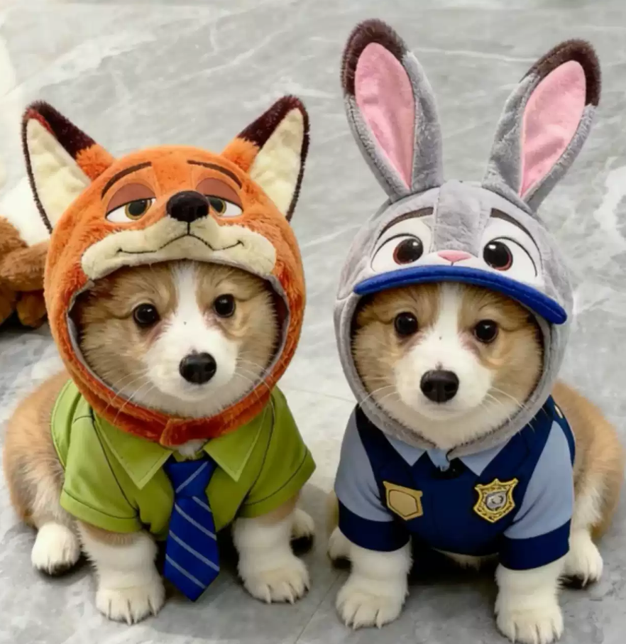 Cute Bunny Police Officer Pet Hat – Winter Headpiece for Dogs & Cats